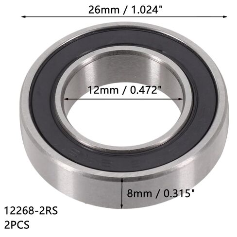 2 قطعة محامل كروية 12268-2RS، 12x26x8 مم، 12268 RS محمل مطاطي مزدوج مختوم، أداء مستقر ومشحم مسبقًا، محامل كروية ذات أخدود عميق in Kuwait