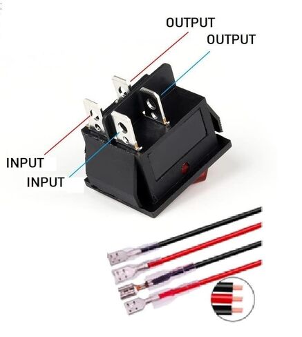 3Pack Rocker Switch 16A 250VAC KCD4/KCD2 DPST 4 Pin 2 Position Red Lighted 120V Rocker Toggle Switch ON/Off Heavy Duty with Wires and Waterproof Silicone Cover (16A Red Lighted) in Saudi Arabia