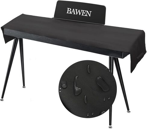 غطاء بيانو لوحة المفاتيح، غطاء غبار البيانو الرقمي، جلد مقاوم للماء مع بطانة زغب، خفيف فاخر وناعم، غطاء تحديث لوحة المفاتيح للأعضاء الإلكترونية السميكة (أسود، 67 بوصة × 11.8 بوصة) in Kuwait