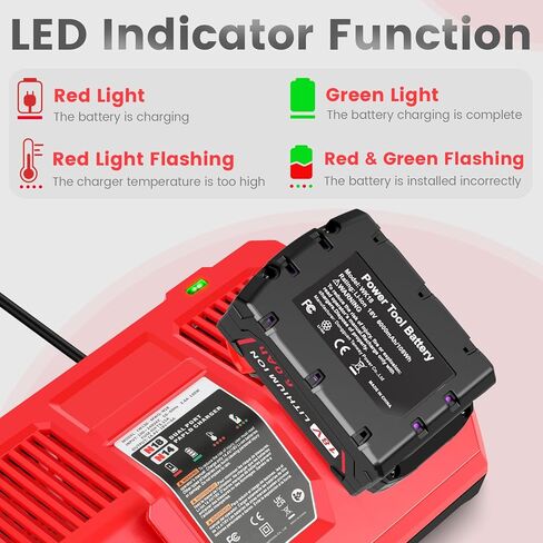 2 حزمة M-18 9000 مللي أمبير 18 فولت استبدال بطارية ليثيوم لميلووكي M-18 48-11-1840 48-11-1828 48-11-1820 48-11-1815 48-11-1850 48-11-1890 2646-22CT 9.0Ah عالية إخراج بطارية أداة الطاقة اللاسلكية in Kuwait