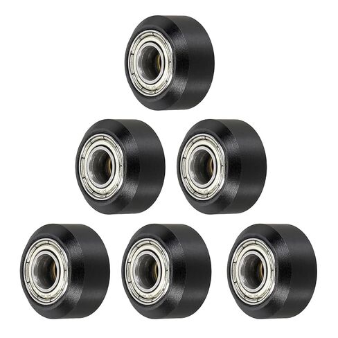 uxcell 12pcs 3D Printer Wheels Small Slot POM Pulley Wheels Solid High-Speed Gantry Wheel with MR105 Plastic Pulley Linear Bearing for 3D Printer, CNC Machine, Black-5mm in Saudi Arabia