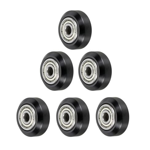 uxcell 6pcs 3D Printer Wheels Big Slot POM Pulley Wheels Solid High-Speed Gantry Wheel with 625zz Plastic Pulley Linear Bearing for 3D Printer, CNC Machine, Black-5mm in Saudi Arabia