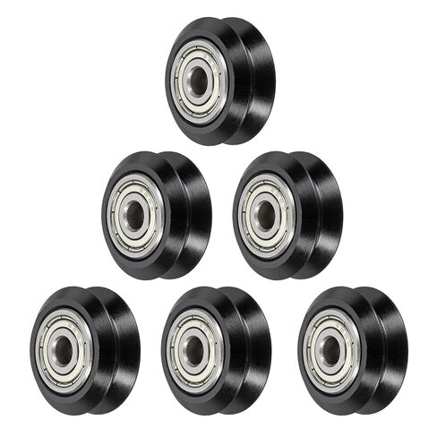 uxcell 12pcs 3D Printer Wheels V Slot POM Pulley Wheels Solid High-Speed Gantry Wheel with 625zz Plastic Pulley Linear Bearing for 3D Printer, CNC Machine, Black-5mm in Saudi Arabia