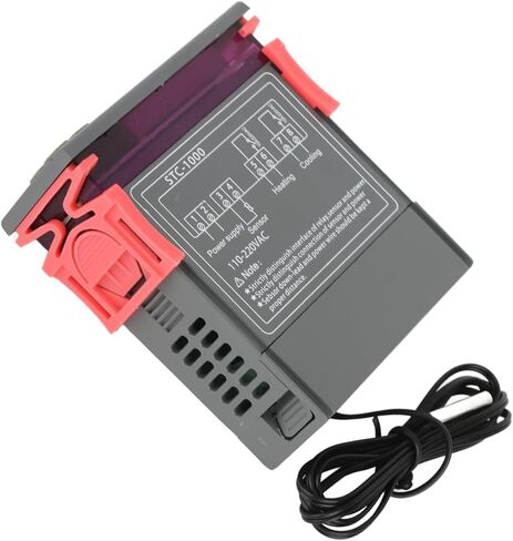 STC 1000 Digital Temperature Controller, Celsius Fahrenheit Switchable Heating Cooling Thermostat with 1m Sensor, for Aquarium Incubator Terrarium Greenhouse in Saudi Arabia