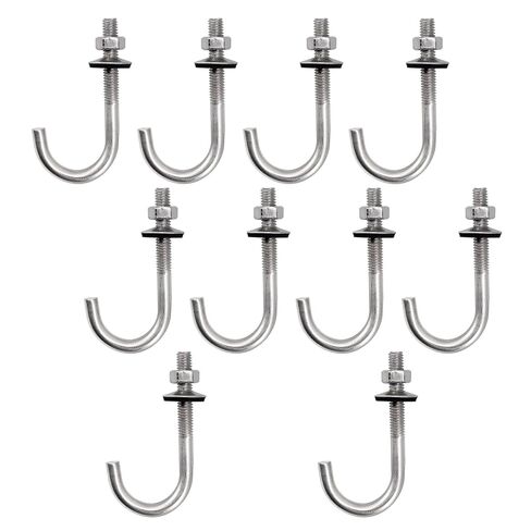 (10 قطع) M6x35x75mm سقف مرساة الترباس 304 الفولاذ المقاوم للصدأ J هوك جدار هوك طويل عرقوب السنانير مع عرافة الجوز المراسي الخرسانية مسامير in Saudi Arabia