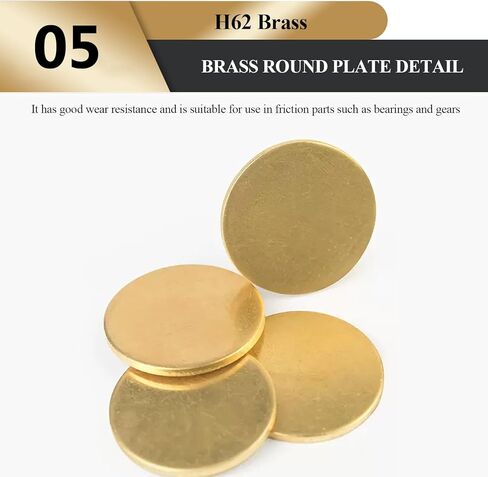 Brass disc， 2 Pcs H62 Brass Disc Plate Thickness 0.5 mm, Diameter 65-80 mm Round Plate Suitable for DIY Projects Home Improvement(Diameter 70 mm) in Saudi Arabia