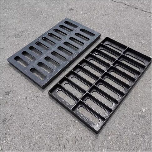 Cast Iron Drain Grate, Heavy Duty Durable Metal Trench Drain Grates, Outdoor Channel Drainage Cover for Downspout Sewer Yard Fence Farm Basement(20 * 50 * 3CM) in Saudi Arabia
