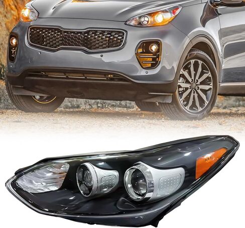 Headlight Assembly Compatible with Kia Sportage 2017-2021 w/Bulbs Halogen Headlamp(Left and Right Side) in Kuwait