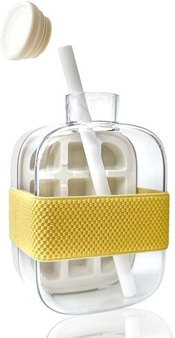 2-in-1 Ice 500ml Cube Bottle with Straw - Easy Press Ice Tray Water Bottle, Leak Proof Lid, Touch-free Vertical Ice Maker for Freezer, Travel, Gym & Home Use in Kuwait