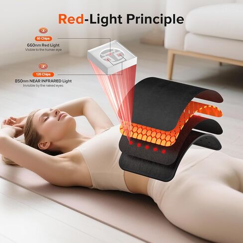 Cordless Red Light Therapy Belt, 3000mAh Battery Rechargeable Magnetic LED Screen Controller, Portable & Cordless, 12.4" * 5.7" Cordless Infrared Red Light Therapy for Body Back Knee Leg in Saudi Arabia