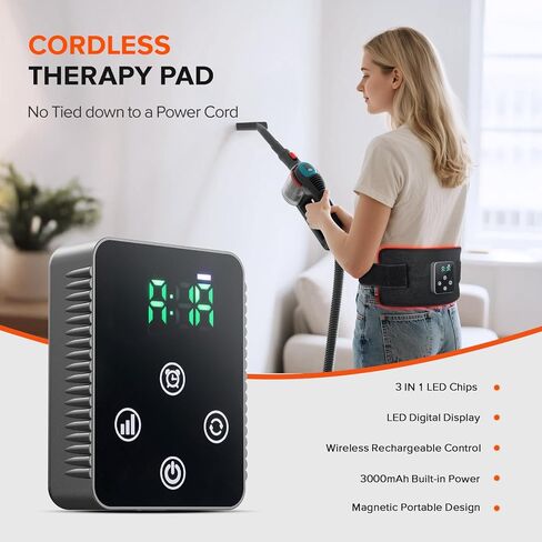 Cordless Red Light Therapy Belt, 3000mAh Battery Rechargeable Magnetic LED Screen Controller, Portable & Cordless, 12.4" * 5.7" Cordless Infrared Red Light Therapy for Body Back Knee Leg in Saudi Arabia