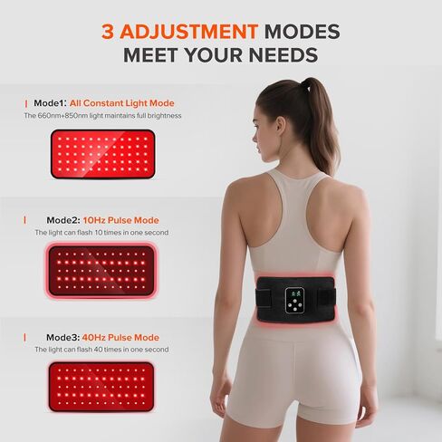 Cordless Red Light Therapy Belt, 3000mAh Battery Rechargeable Magnetic LED Screen Controller, Portable & Cordless, 12.4" * 5.7" Cordless Infrared Red Light Therapy for Body Back Knee Leg in Saudi Arabia