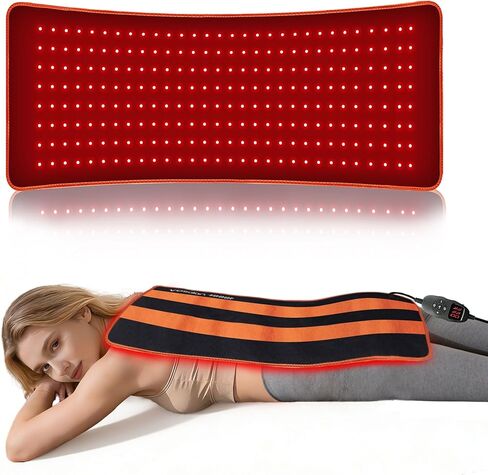 Red Light Therapy Pad for Body, Large Infrared Light Therapy Wrap with 240 LEDs (660nm & 850nm), 31.5" x 12" Red Light Therapy Mat for Back Shoulder Joint Muscle Relief, 43W, Timer in Saudi Arabia