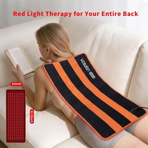 Red Light Therapy Pad for Body, Large Infrared Light Therapy Wrap with 240 LEDs (660nm & 850nm), 31.5" x 12" Red Light Therapy Mat for Back Shoulder Joint Muscle Relief, 43W, Timer in Saudi Arabia