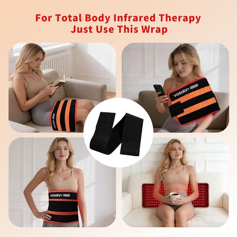 Red Light Therapy Pad for Body, Large Infrared Light Therapy Wrap with 240 LEDs (660nm & 850nm), 31.5" x 12" Red Light Therapy Mat for Back Shoulder Joint Muscle Relief, 43W, Timer in Saudi Arabia