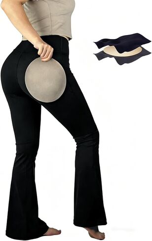 Butt Lifting Pads Flared Pants for Women with a Sculpting Hip Enhancer | 3-in-1 Tummy Control Shapewear Yoga Pants in Kuwait