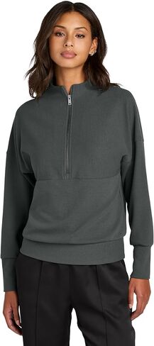 Women's Linear Texture Quarter Zip | 1/4 Zip Sweatshirt for Women, Pullover Sweater for Work & Casual Wear in Saudi Arabia