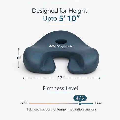 وسادة التأمل لتقويم العظام من AetherForm - مقعد أرضي مريح ثلاثي النقاط مع تخفيف عظم الذنب ودعم محيطي للجلوس الذهني واليوجا والاسترخاء (أزرق، كبير) in Kuwait