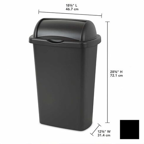 13-Gallon Covered Trash can, Black Large-Capacity roll-top Design, Suitable for use in Kitchens, Offices, Homes, and Dormitories in Saudi Arabia