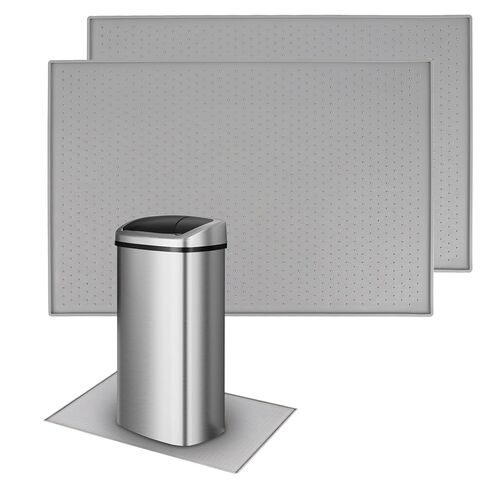 سجادة سلة المهملات قطعتين من CTTZCKJ، جزيئات غير قابلة للانزلاق لمنع حركة سلة المهملات وحماية الأرضيات، مقاومة للماء مع حواف مرتفعة لمنع الانسكابات، مثالية للمطبخ، وغرفة المعيشة، وغرفة النوم (11.8 بوصة × 18.9 بوصة) in Kuwait