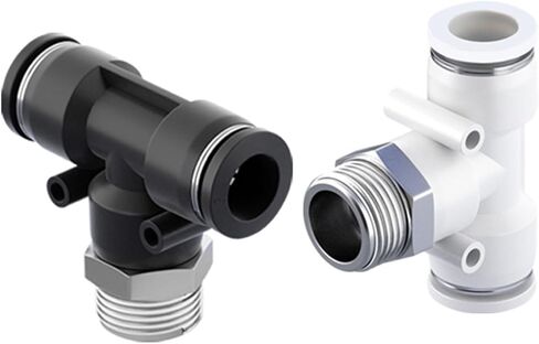Pneumatic Quick Connector PB4-M5/T Type Tee Positive Thread 6-01/8-01/10-03 12/04 1Pcs(黑色PB6-03) in Kuwait