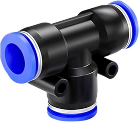 Plastic Three-way Blue PE Pneumatic Joint T-shaped Quick Connector 4/6/8/10mm Variable Diameter PEG8-6/10 1Pcs(蓝色PEG6-4-6) in Kuwait