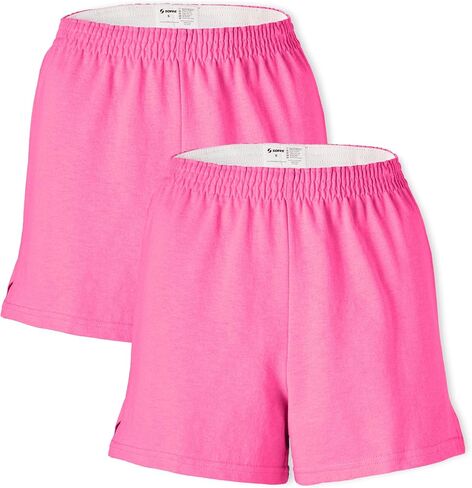 Soffe Womens Authentic Cheer Shorts, 3" Inseam, Neon Pink, Medium (2-Pack) in Saudi Arabia