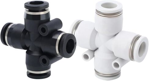 Pneumatic Quick Connector Cross Four-way PZA8/6/10/12/4 6/8/10/12mm Trachea 1Pcs(黑色ZA-6) in Kuwait