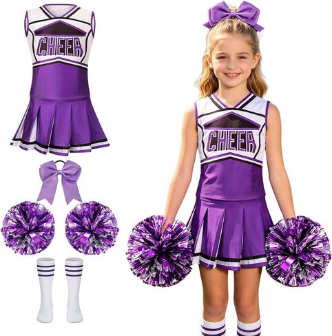 الفتيات التشجيع الأزياء الكلاسيكية الأطفال المشجعين موحدة 5pcs تهتف الزي هالوين cosplay in Saudi Arabia