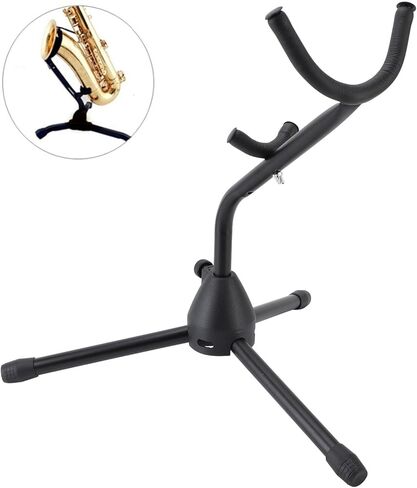 Saxophone Stand, Metal Folding Display Rack for Alto and Tenor Saxophones, Sturdy and Rugged Design, Ideal for Home and School Use in Saudi Arabia
