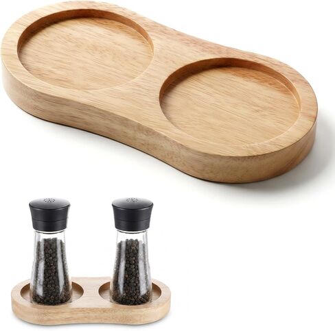 Salt and Pepper Grinder Mill Tray, Salt And Pepper Holder, Acacia Wood Tray, Fit Many Mills & Shakers, Grinder Accessories in Saudi Arabia