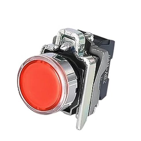 1 قطعة مفتاح زر ضغط، XB4 رأس مسطح مستدير مع توقف تشغيل الضوء عادة مفتوح ومغلق ذاتيًا (أصفر، 2NO، 24 فولت) in Kuwait