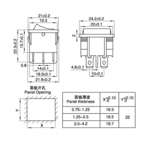 1 قطعة الروك التبديل ، KCD5 21*24 مللي متر 6 دبوس 3 موقف 6A/12A 250VAC ON-Off-ON SPDT in Kuwait