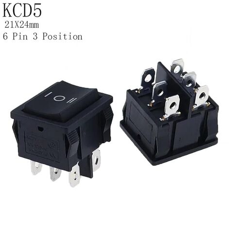 1 قطعة الروك التبديل ، KCD5 21*24 مللي متر 6 دبوس 3 موقف 6A/12A 250VAC ON-Off-ON SPDT in Kuwait