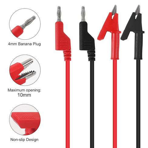 4mm Banana to Alligator Clip Plug Test Leads Multimeter Electrical 4mm Banana Stackable Plug Silicone Flexible Copper Cable 1 Meter for Multimeter Electrical Testing in Saudi Arabia