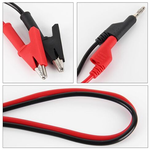 4mm Banana to Alligator Clip Plug Test Leads Multimeter Electrical 4mm Banana Stackable Plug Silicone Flexible Copper Cable 1 Meter for Multimeter Electrical Testing in Saudi Arabia