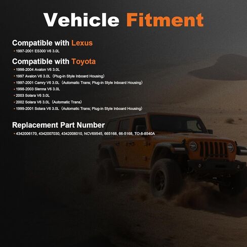 ADM زوج ODM AXLE AXLE AXLE SEFTLY لعام 1997-2001 تويوتا كامري V6 3.0L أوتوماتيكي لعام 1997-2004 Avalon لـ 99-03 Solara 3.0L Automatic لـ 98-03 Sienna in Kuwait