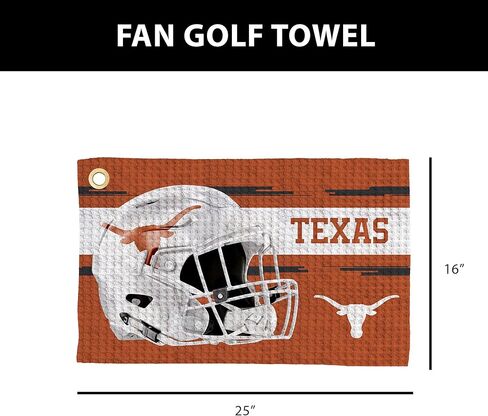 Northwest NCAA Texas Longhorns Golf Towel, Official Licensed Microfiber Waffle Fabric, Absorbent 16x25 in Club Cleaning Accessory, Light Up Design in Saudi Arabia