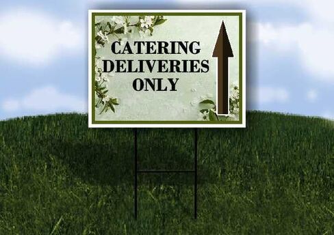 Catering Deliveries Only Spring Flowers Sage Green Up Arrows A-Frame Single Sided 23x23 in. sign in Kuwait