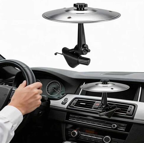 Car Cymbal Air Vent - Car Cymbals Air Vent Clip for Dashboard, Metal Car Drum Cymbals Accessory, Car Symbol Drum Air Vent Mini Cymbal Gift (Gold) in Saudi Arabia