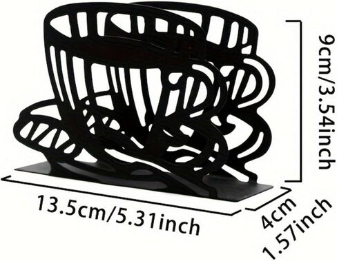 Elegant Coffee Cup-Shaped Napkin Holder - European Style Iron Dispenser | For Dining, Home & Kitchen Decor in Saudi Arabia