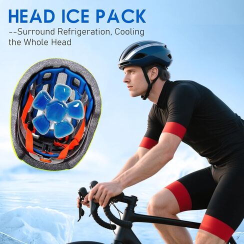 Head Ice Pack, Ice Pack for Hard Hat,Helmet Ice Packs Used for Outdoor Sport, Hard Hats & Sun Hats Relieve Summer Heat and Keep Cool(2 Pcs (Blue) in Saudi Arabia
