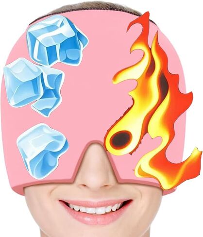 Mothers Day Migraine Relief Cap Gifts for Him Her,Headache Relief Cap Ice Pack Mask,Cold Eye Face Hat Cooling Gel Head Wrap for Tension,Stress,Hangover Gifts for Women Grandma Mom in Saudi Arabia