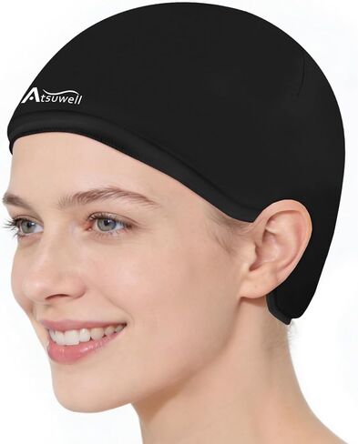 Atsuwell قبعة باردة كبيرة للعلاج الكيميائي، قبعة تبريد كيميائي لعدم الراحة والتوتر في الرأس، حزمة ثلج للرأس الكيميائي قابلة لإعادة الاستخدام للنساء والرجال، وردي in Kuwait