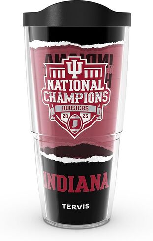 Tervis Classic Tritan 24oz Classic Tumbler with Travel Lid | Indiana Hoosiers - 2025 NCAA College Football National Champions | Made in America, BPA/PFAS Free, Keeps Drinks Hot or Cold in Saudi Arabia