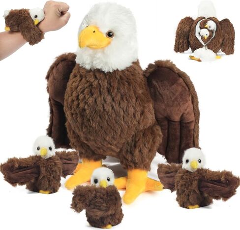 9 in 1 Chicken Stuffed Animal, Chicken Plush Stuffed Animal Chicken Toys Egg Laying Hen with Zippered Belly, Baby Chicks Stuffed Chicken and Hen House for Easter Gift for Kids Girls Boys in Kuwait