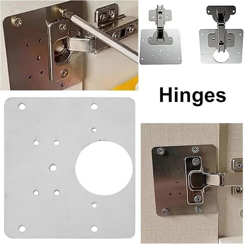 Stainless Steel Hinge Repair Plate with Mounting Screw Fix The Side Piece 1Pcs in Saudi Arabia