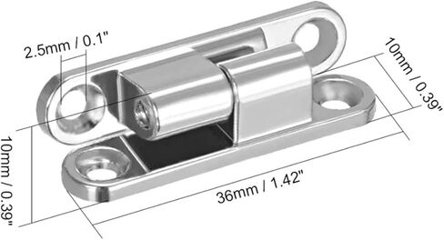 خزانة طويلة 36 مم من سبائك الزنك 90 درجة مفصل باب قابل للفصل فضي 3 قطع in Kuwait