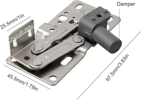 Soft Close Tip Out Tray Hinge Cold Rolled Steel 45 Degrees Cabinet Drawer Hinges 2Pcs in Saudi Arabia