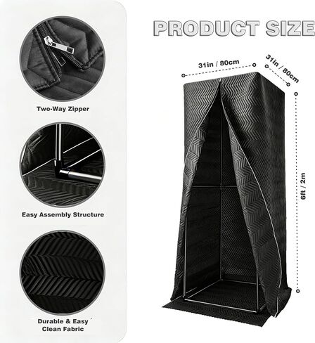 حجرة صوتية محمولة - استوديو تسجيل خالٍ من الصدى بزاوية 720 درجة قابل للفصل. التقط صوتًا نظيفًا وجافًا للتعليق الصوتي والبودكاست والموسيقى والاستديوهات المنزلية. الخيار المثالي للاستخدام المنزلي والاستوديو الاحترافي. in Kuwait